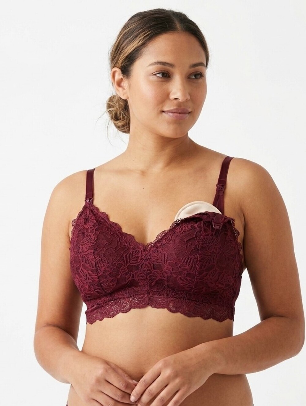 Auden L Maroon Lace Nursing Bra - Picture 1 of 11